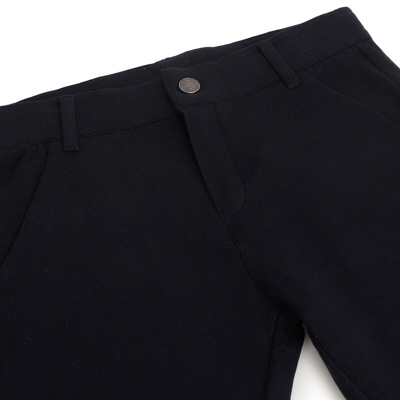 Boys Dark Blue Solid Long Trousers image number 2